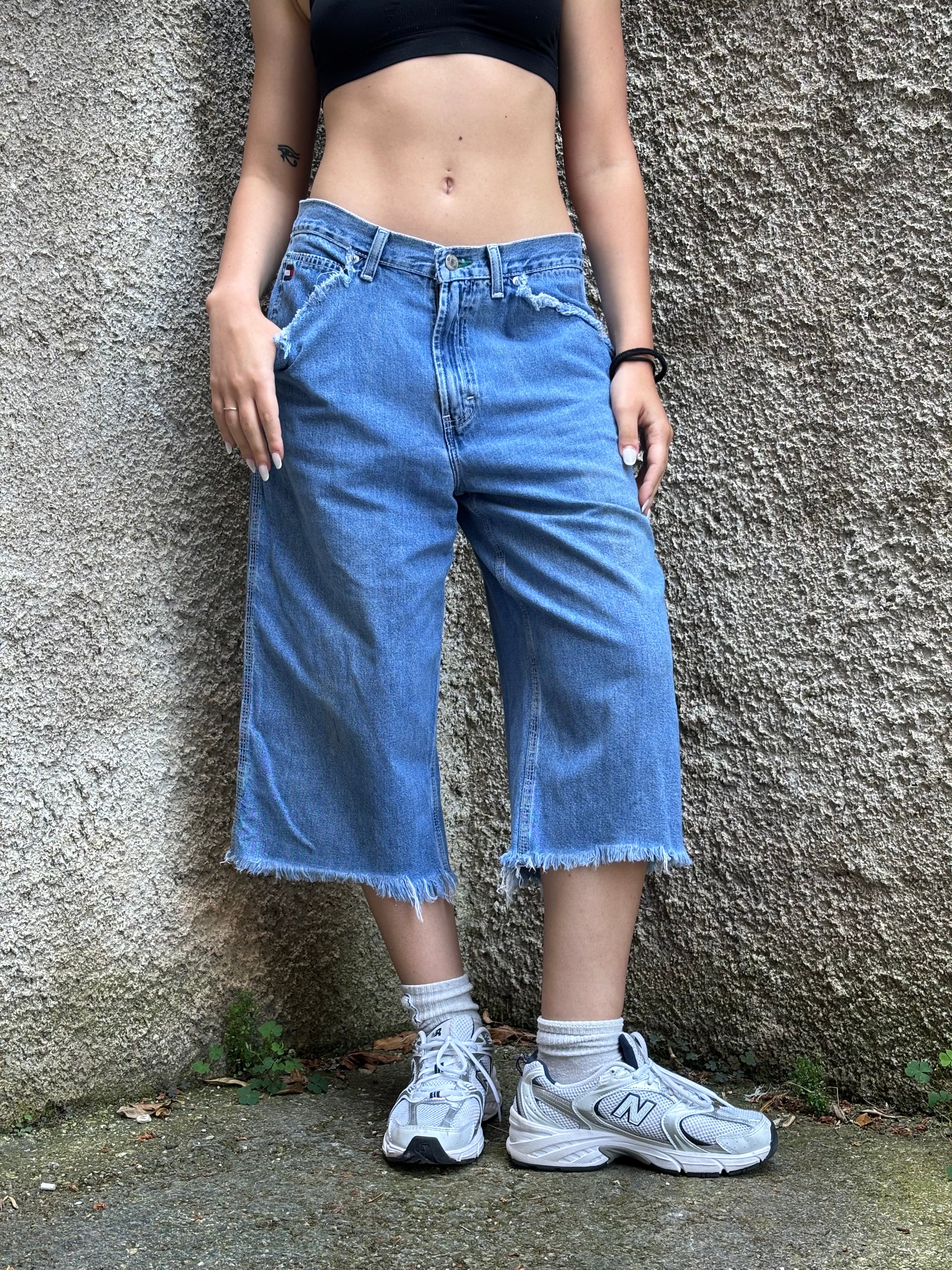 Jeans Bermuda Denim Tommy Hilfiger Vintage Baggy Donna