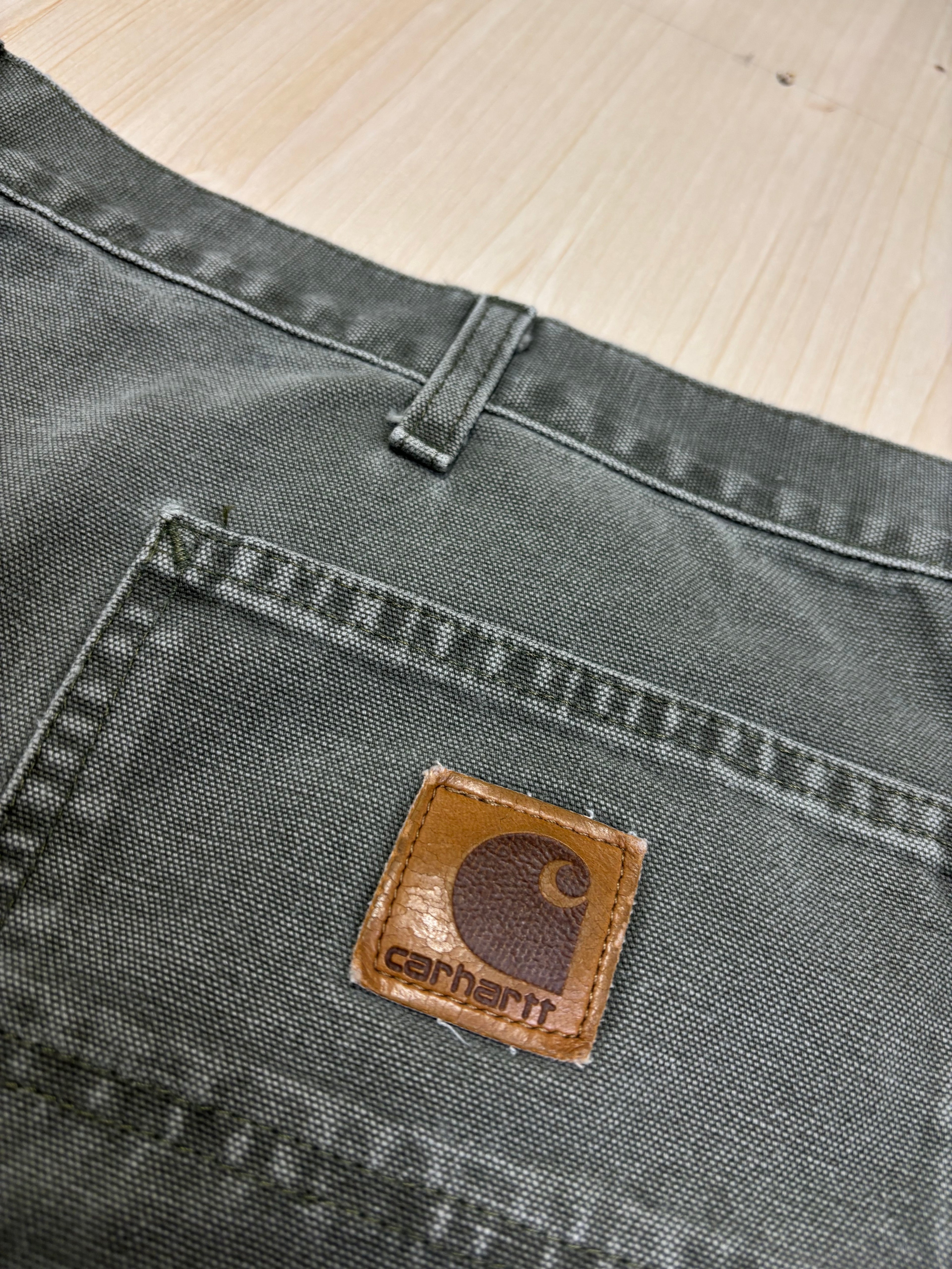 Carhartt Olive Carpenter Shorts Utility Workwear