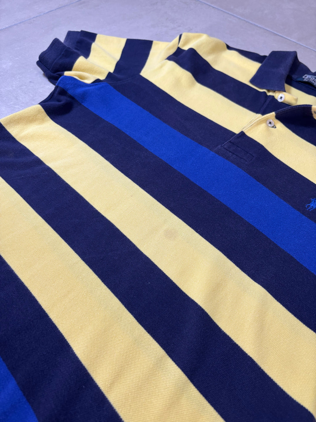Polo Ralph Lauren Yellow & Navy Striped Polo Shirt