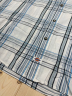 Dickies White Blue Plaid Short Sleeve Shirt