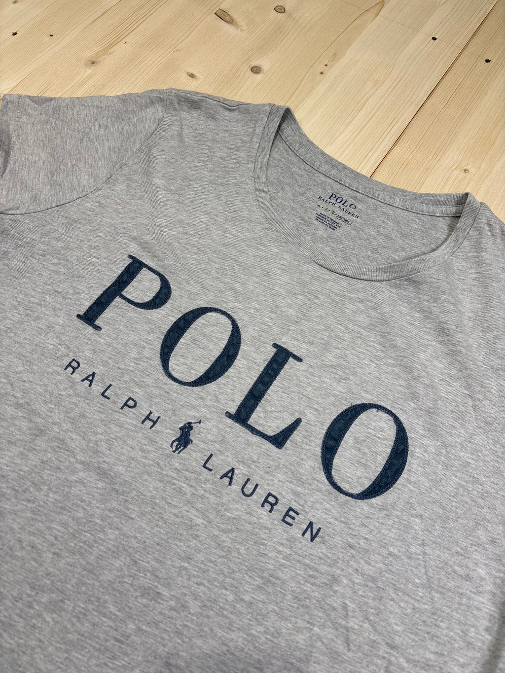 T-Shirt Polo Ralph Lauren Grigia con Logo Frontale - Maglietta Casual Donna