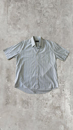 Blue & White Striped Short Sleeve Shirt