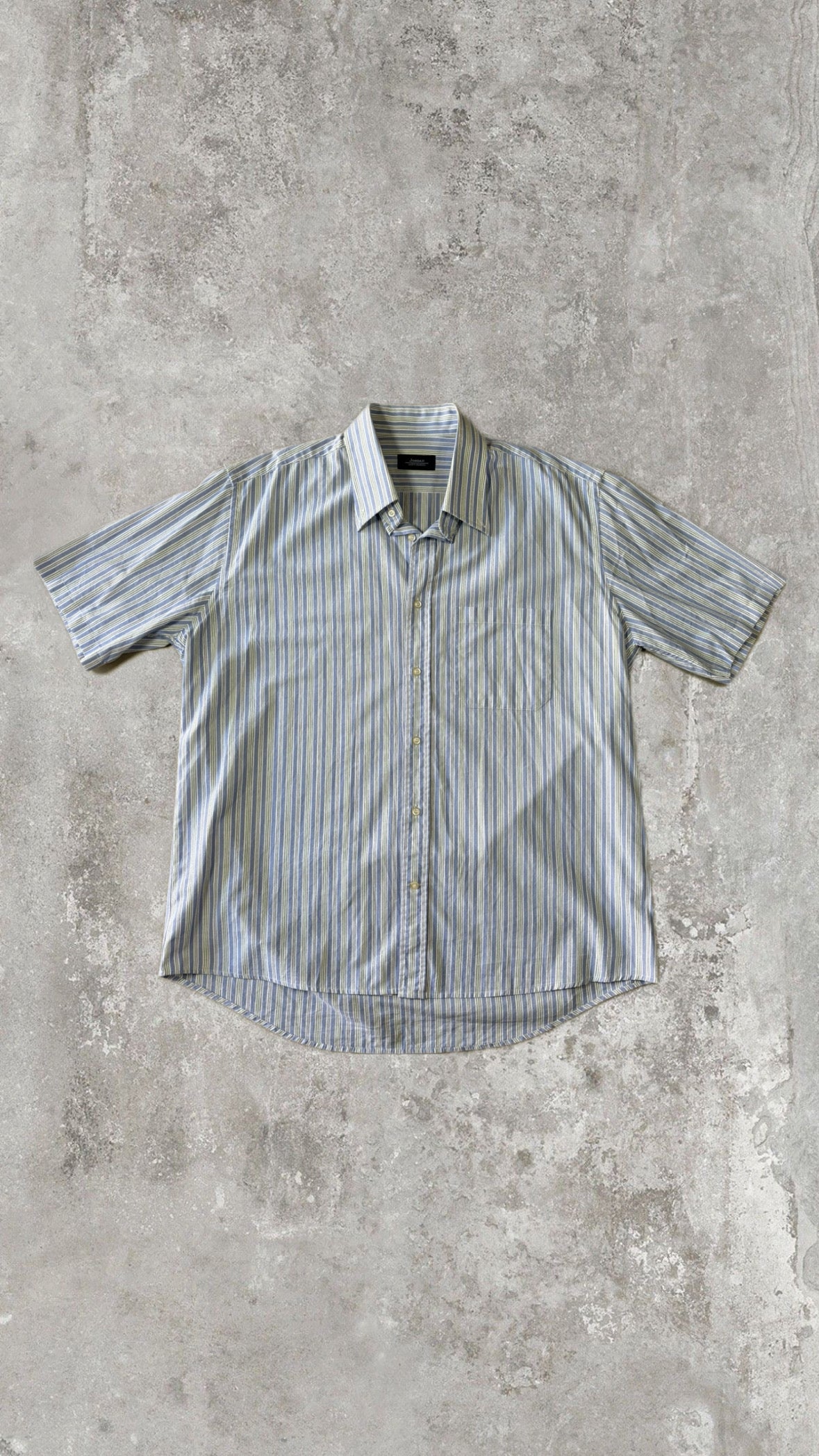 Blue & White Striped Short Sleeve Shirt