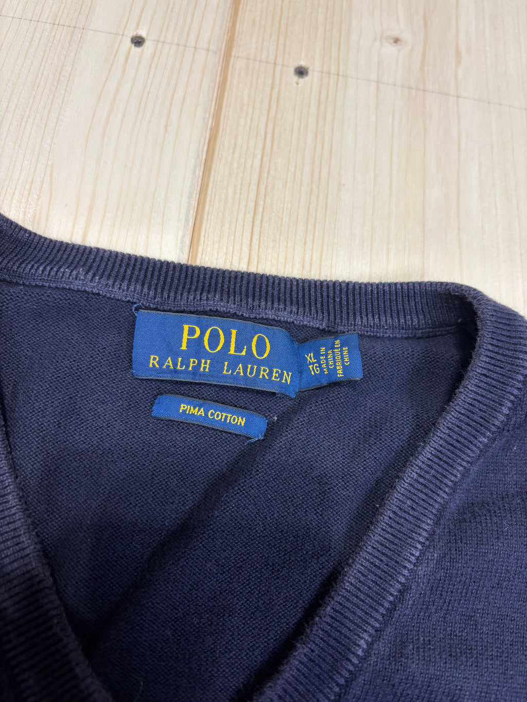 Polo Ralph Lauren Vintage V-Neck Sweater – Navy Blue