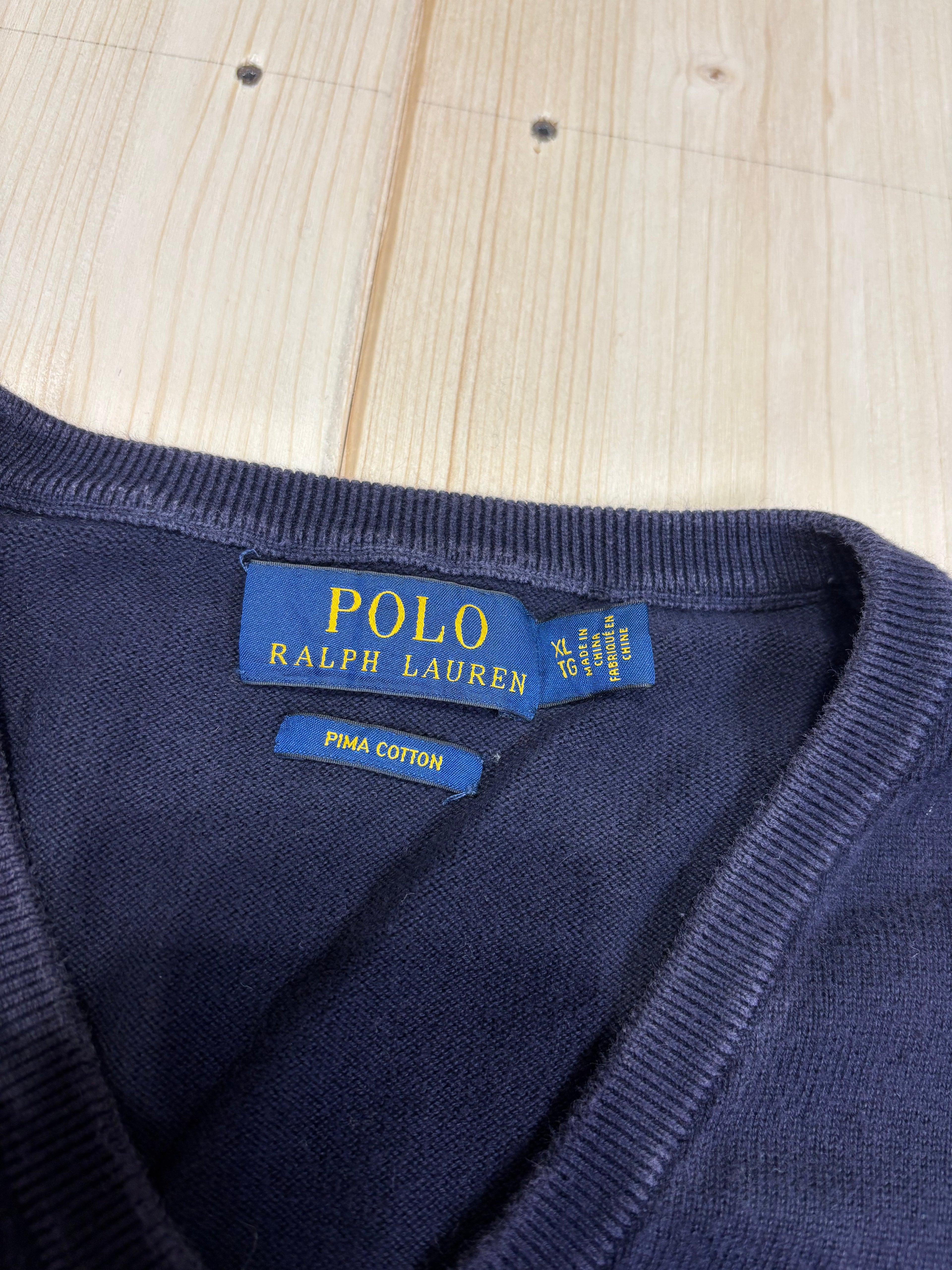 Polo Ralph Lauren Vintage V-Neck Sweater – Navy Blue
