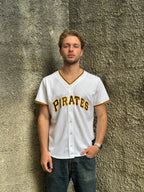 Majestic Pittsburgh Pirates White Button-Up Baseball Jersey