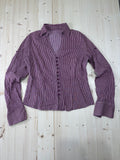 Camicia Donna a Righe Bordeaux Y2K Vintage