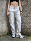 Pantalone Replay Vintage Donna Gessato Bianco Utility