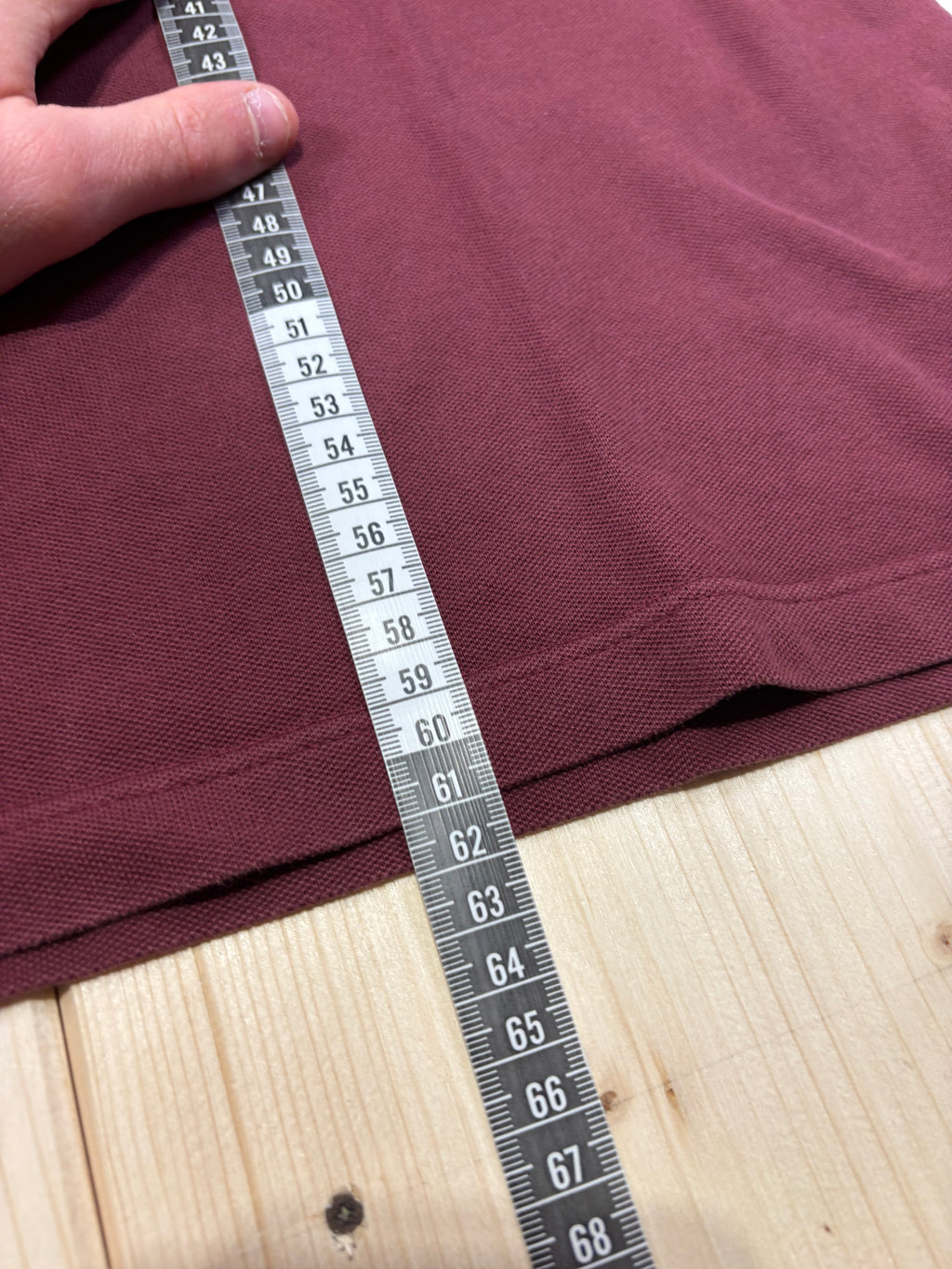 Polo Lacoste Uomo Bordeaux in Cotone a Maniche Lunghe