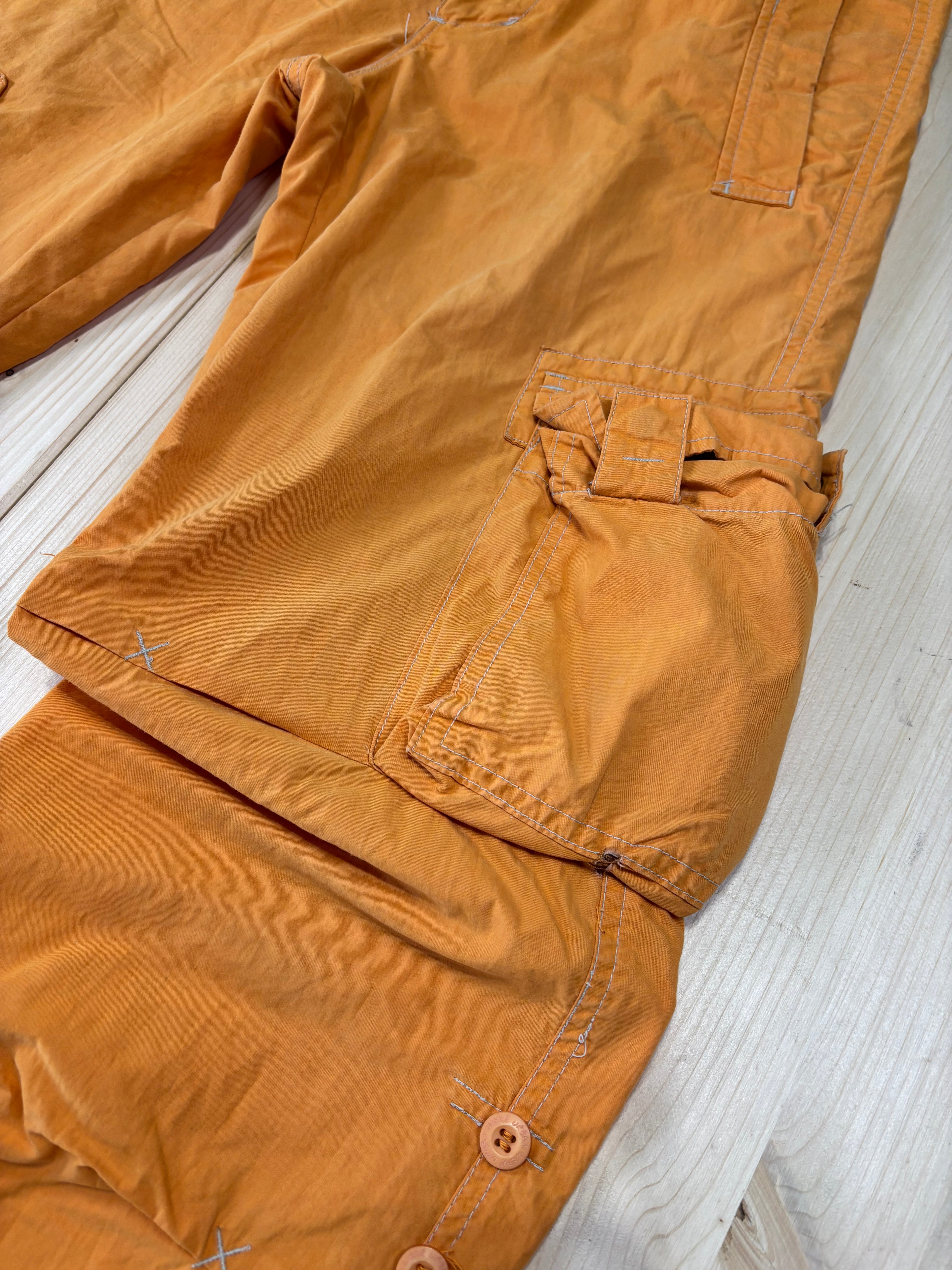 Pantalone Cargo Donna Arancione Vita Bassa / Y2K