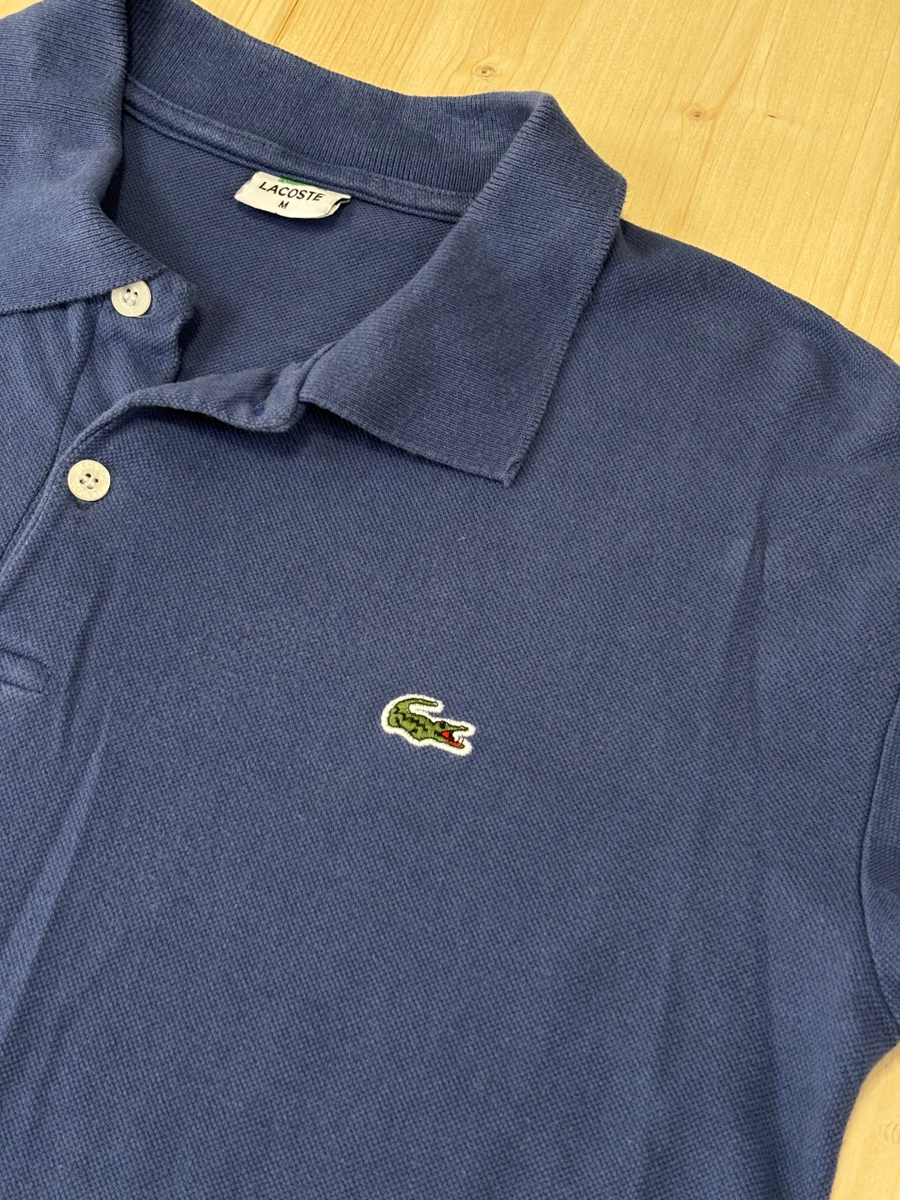 Polo Lacoste Vintage Blu Avio - Maglietta in Piqué Classica