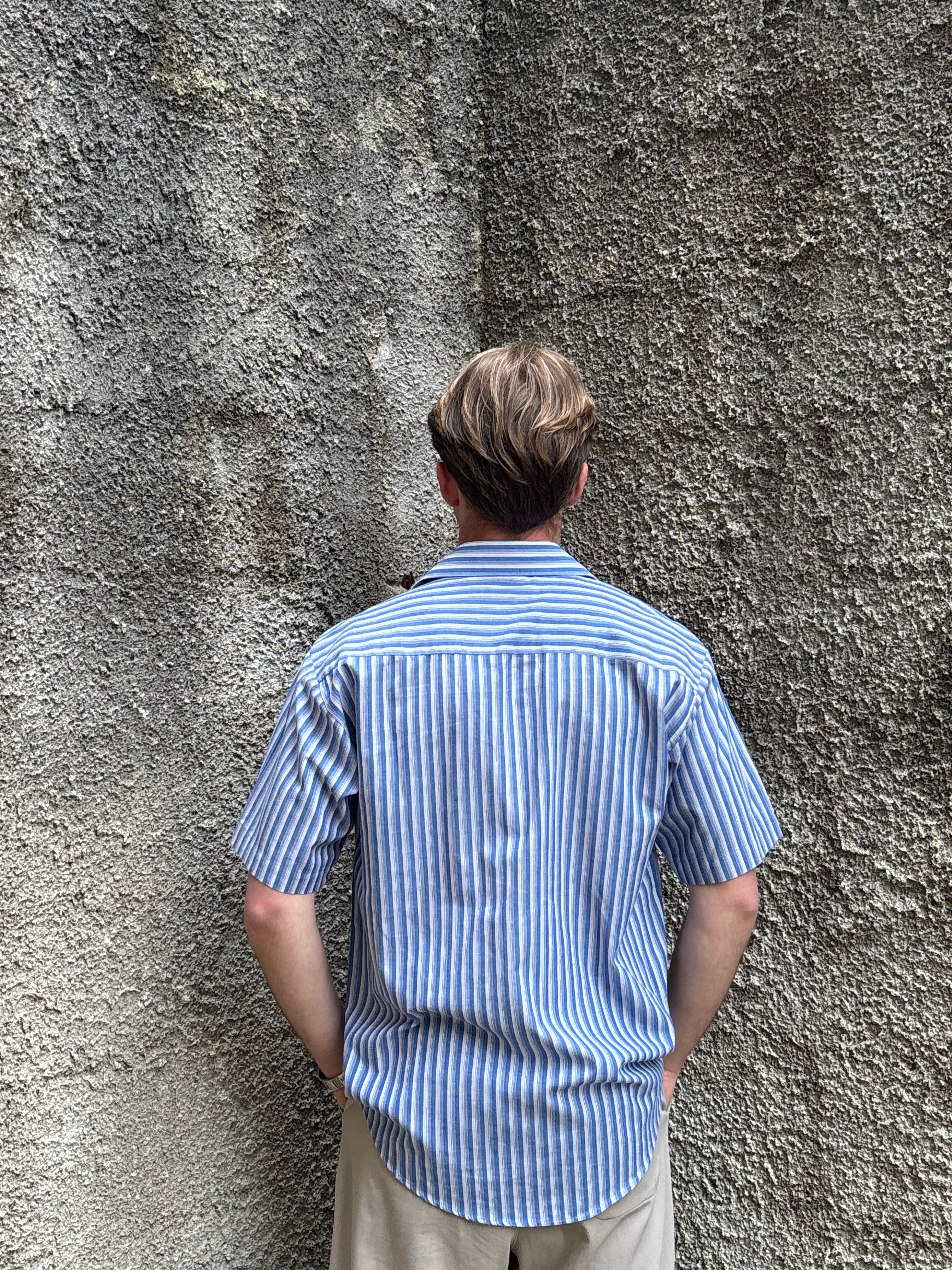 Burcordi Blue Striped Short Sleeve Shirt