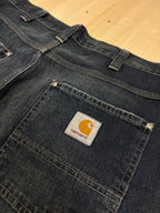 Vintage Carhartt Denim Carpenter Shorts Dark Wash Workwear