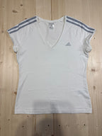 Maglietta Bianca Adidas Scollo a V - Top Sportivo Regular Fit