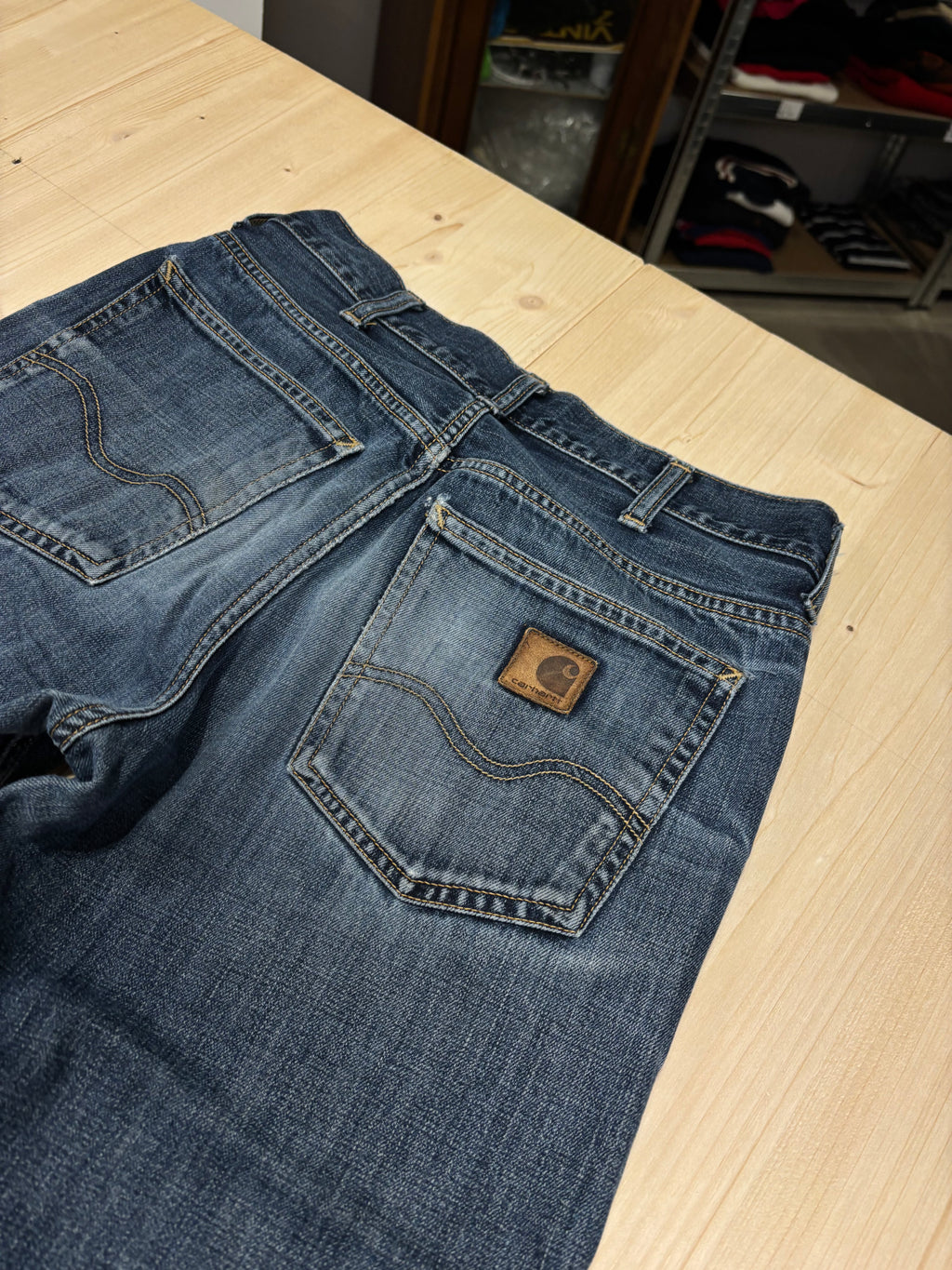 Carhartt Vintage Blue Wash Denim Jeans Straight Leg