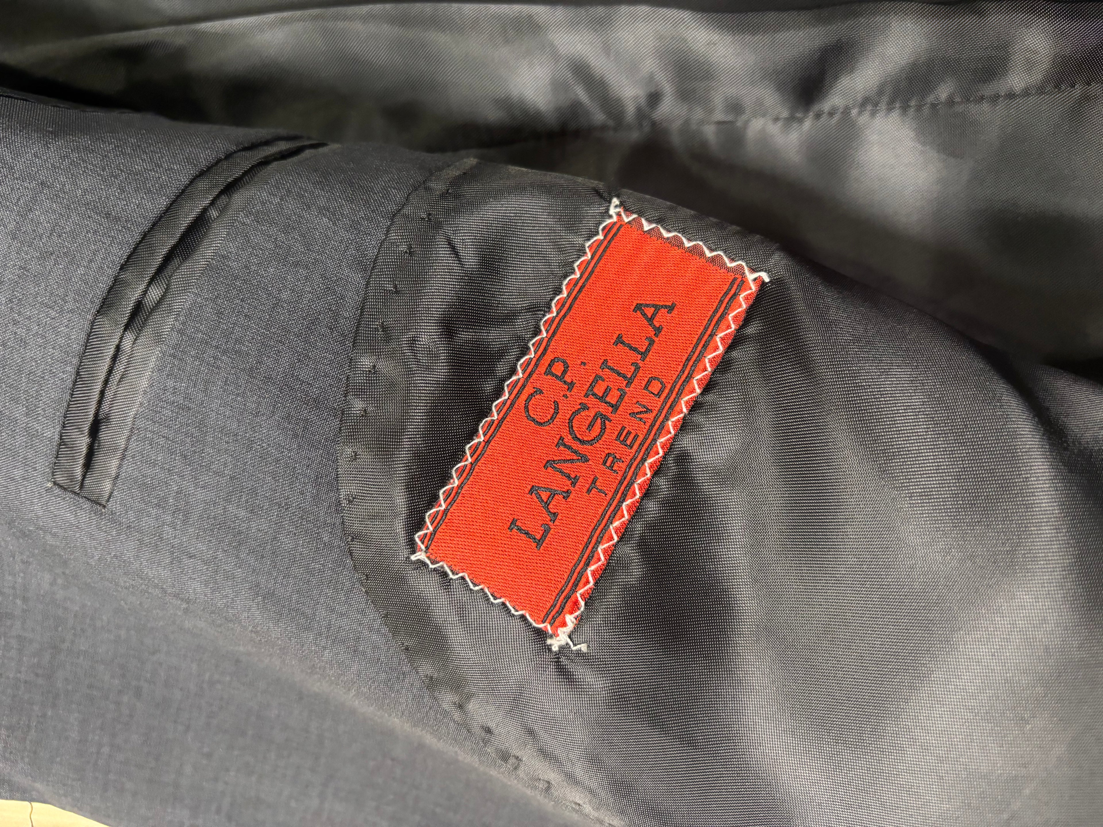Vintage C.P. Langella Made in Italy Wool Blend Suit Set Grey 2 Piece