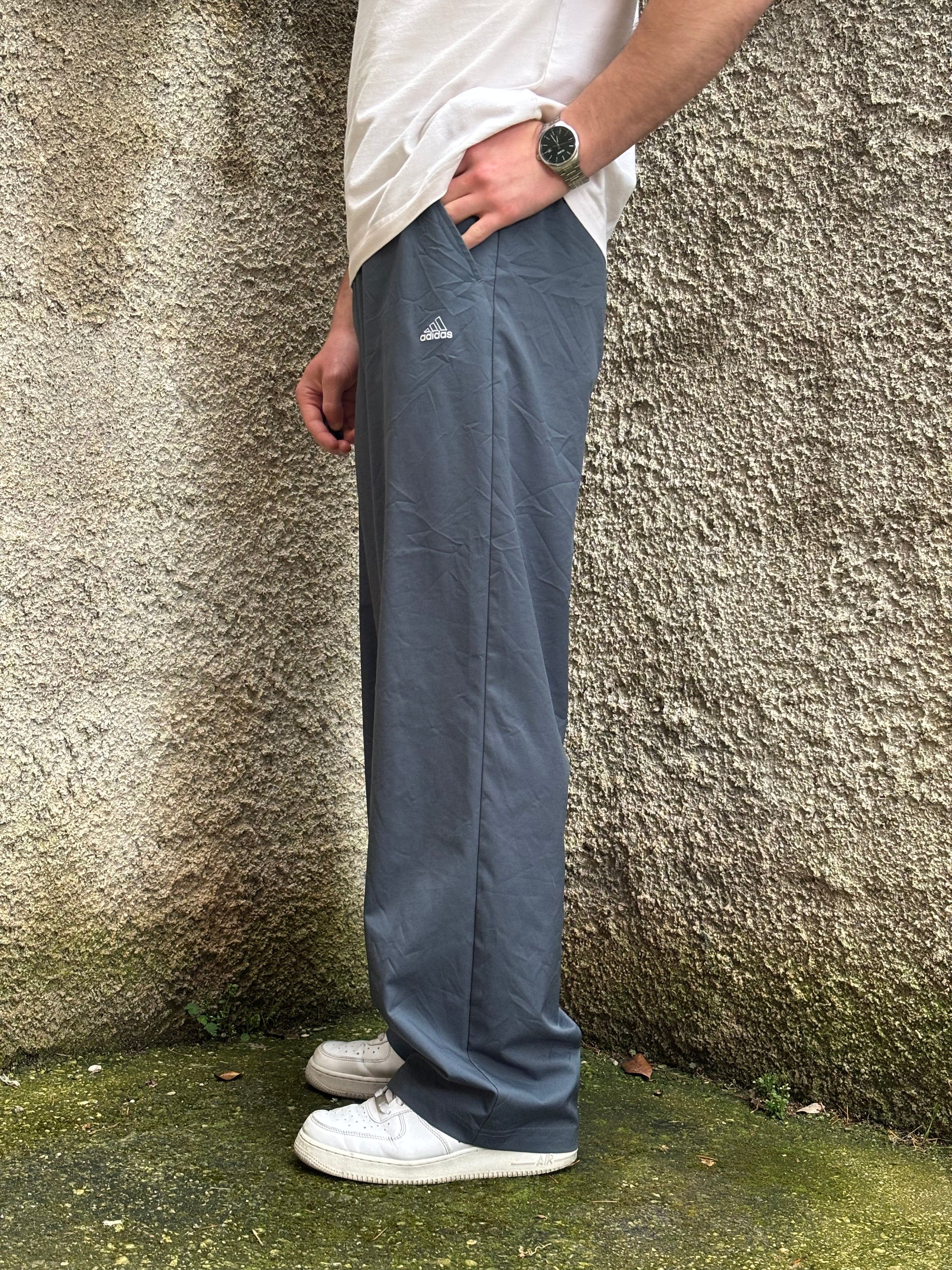 Adidas Vintage Track Pants Grigio Loose Fit