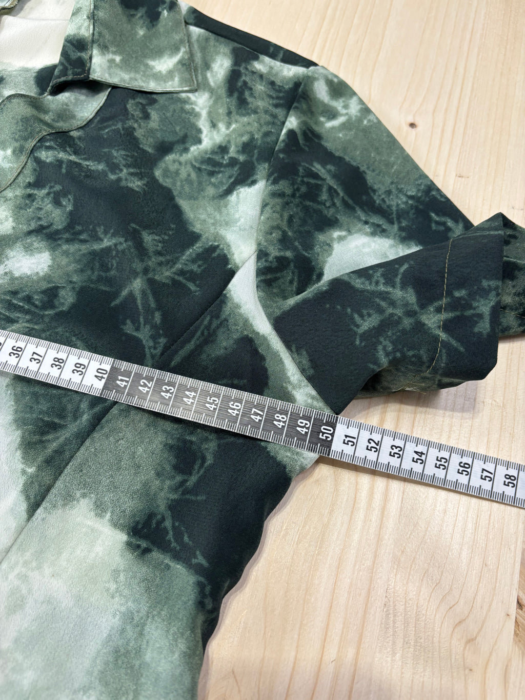 Camicia Donna Y2K Vintage Verde Effetto Tie-Dye