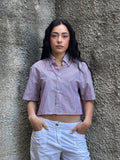 Camicia Cropped Vintage a Righe Biaggini Rosso/Bianco