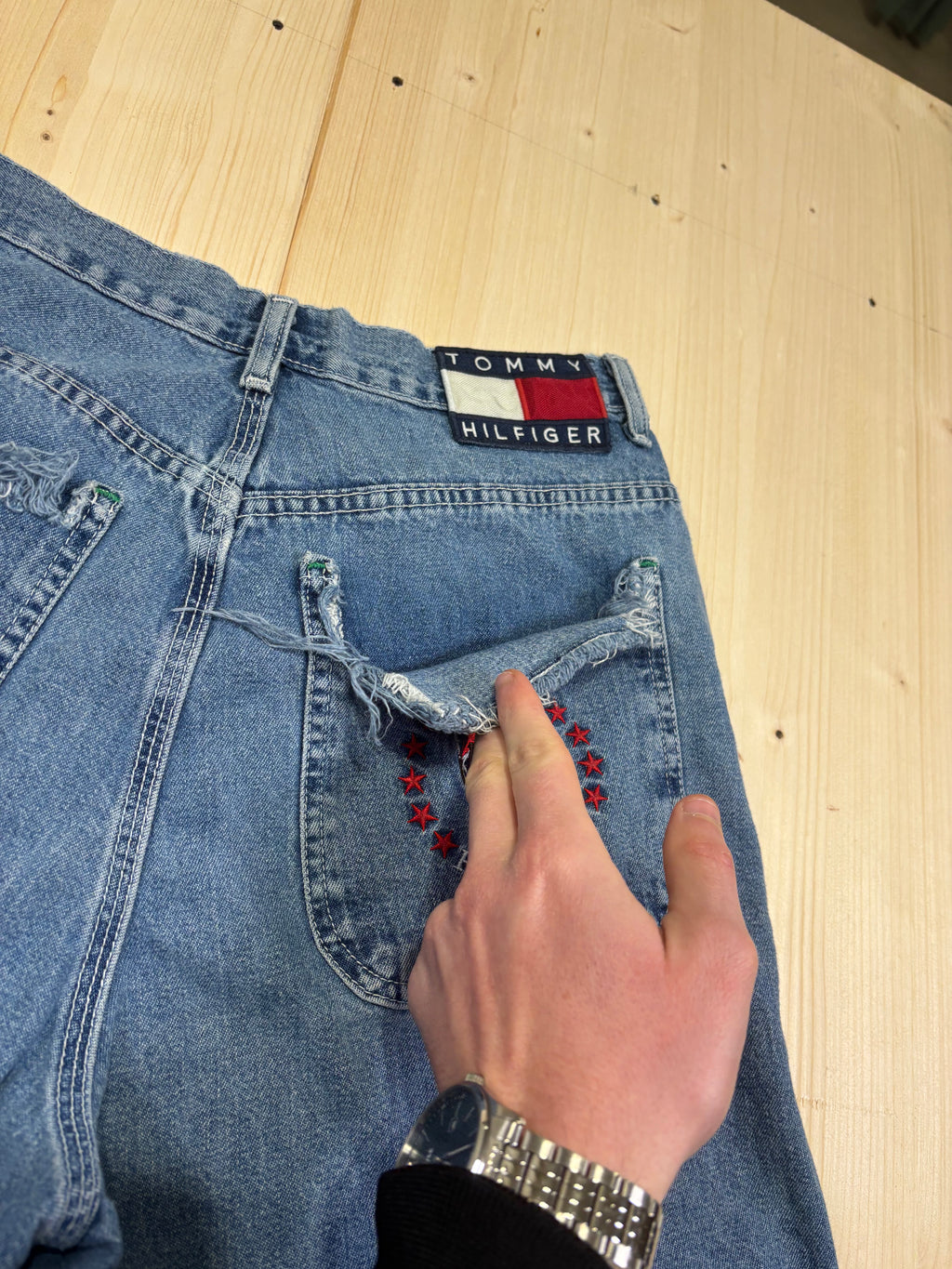 Jeans Bermuda Denim Tommy Hilfiger Vintage Baggy Donna