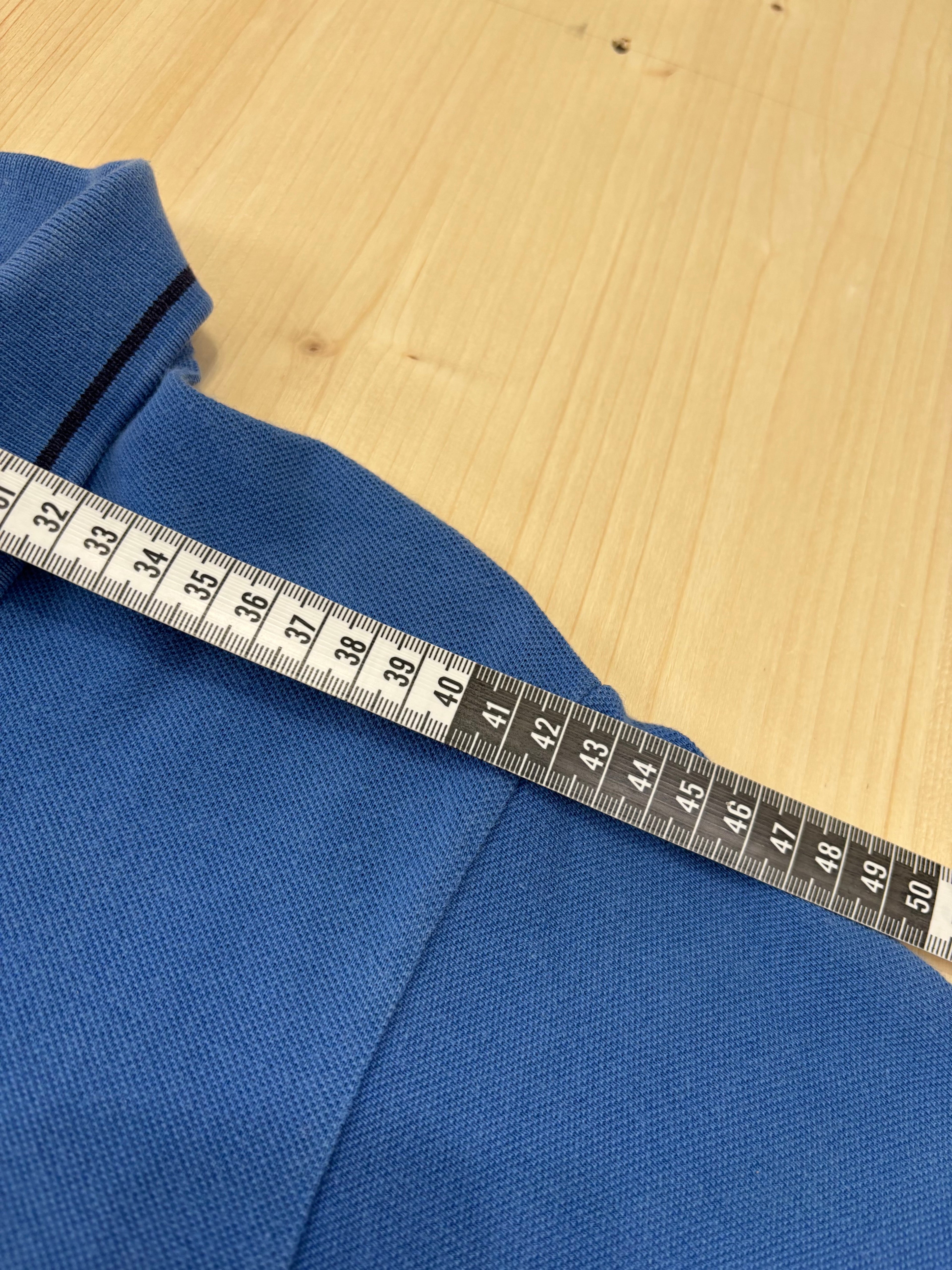 Polo Lacoste Vintage Blu con Taschino Logo Ricamato
