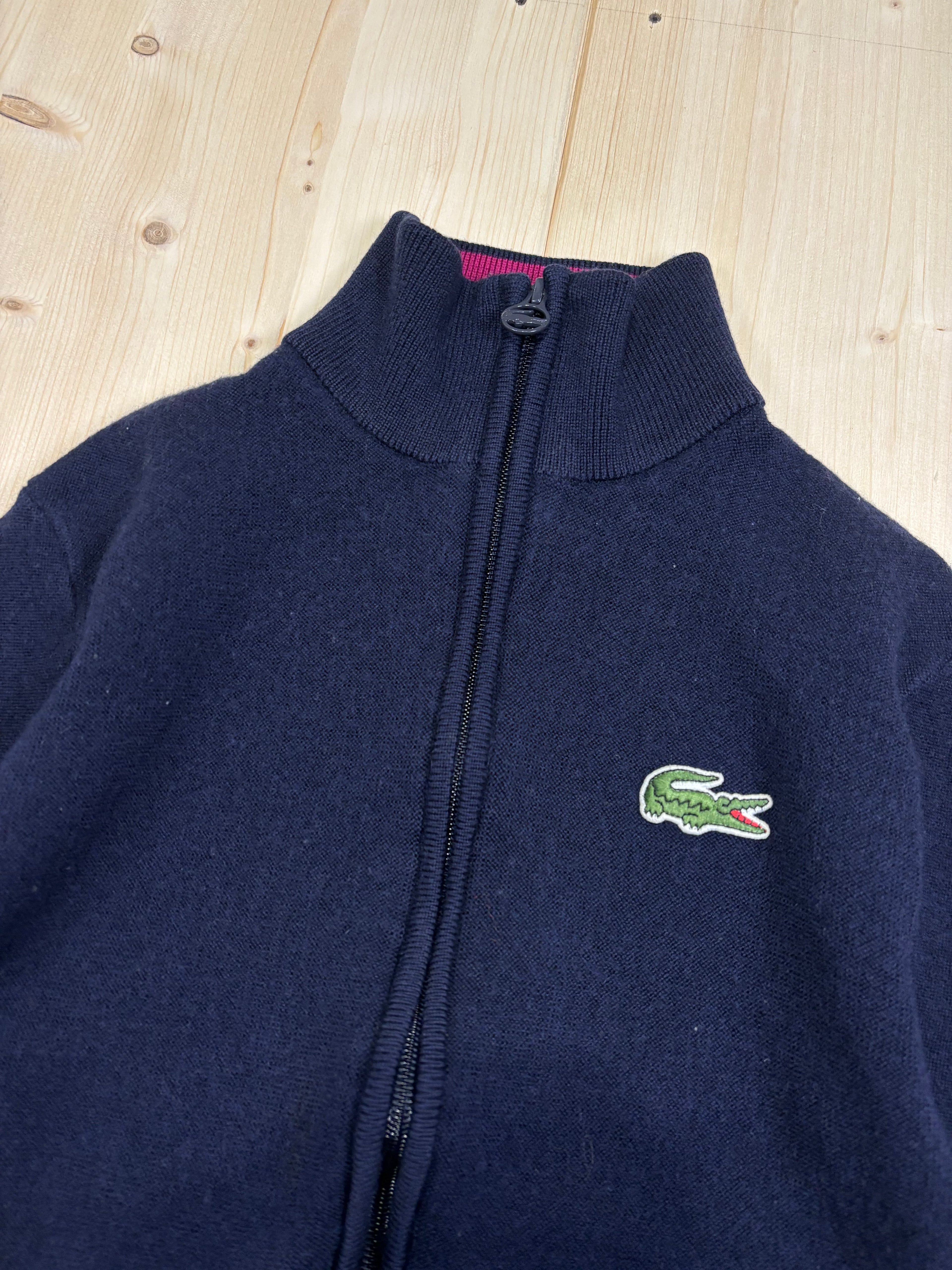 Lacoste Vintage Full-Zip Knit Jacket – Navy Blue
