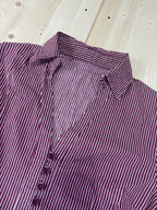 Camicia Donna a Righe Bordeaux Y2K Vintage