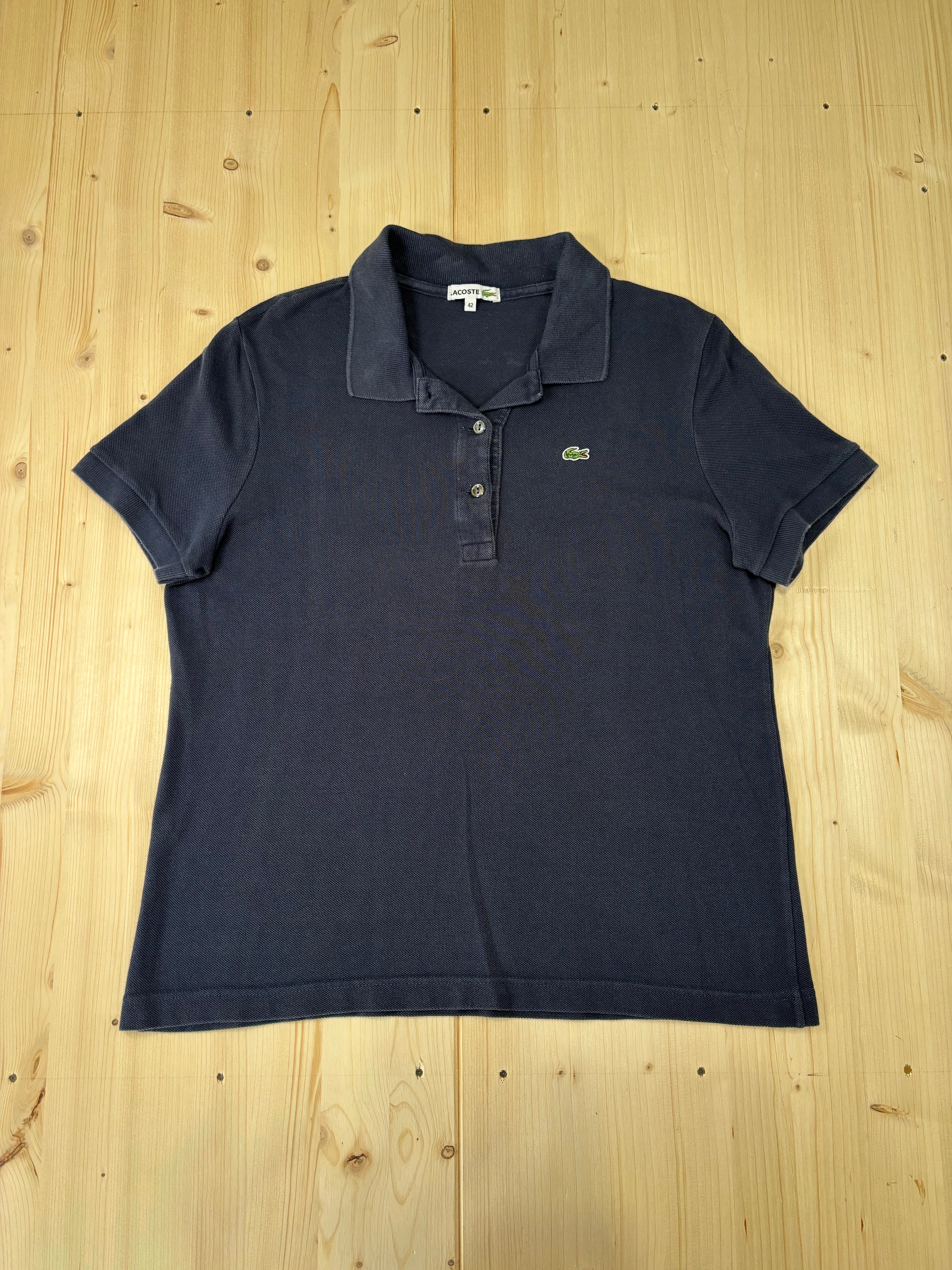 Polo Lacoste Vintage Blu Avio - Maglietta in Piqué Classica
