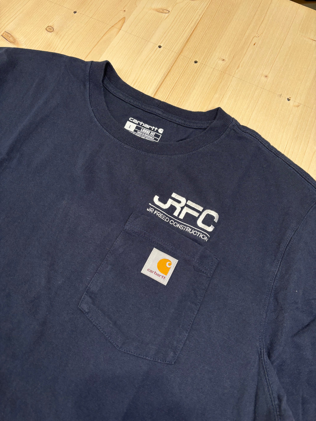 Carhartt Pocket T-Shirt Navy With Work Logo