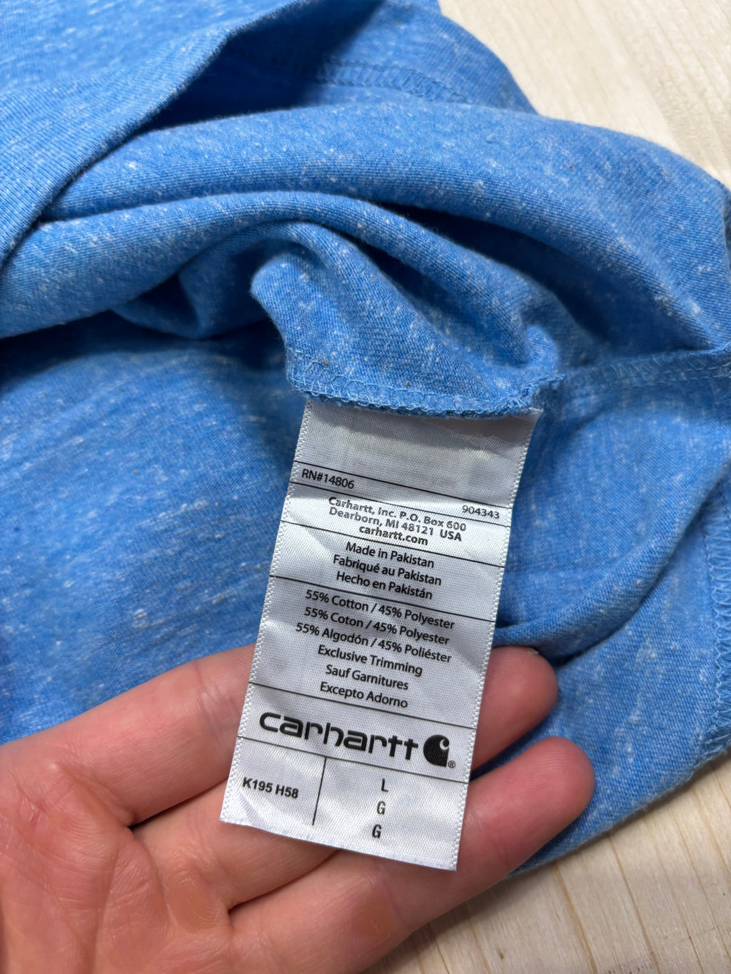 Carhartt Logo Print T-Shirt Blue Heather