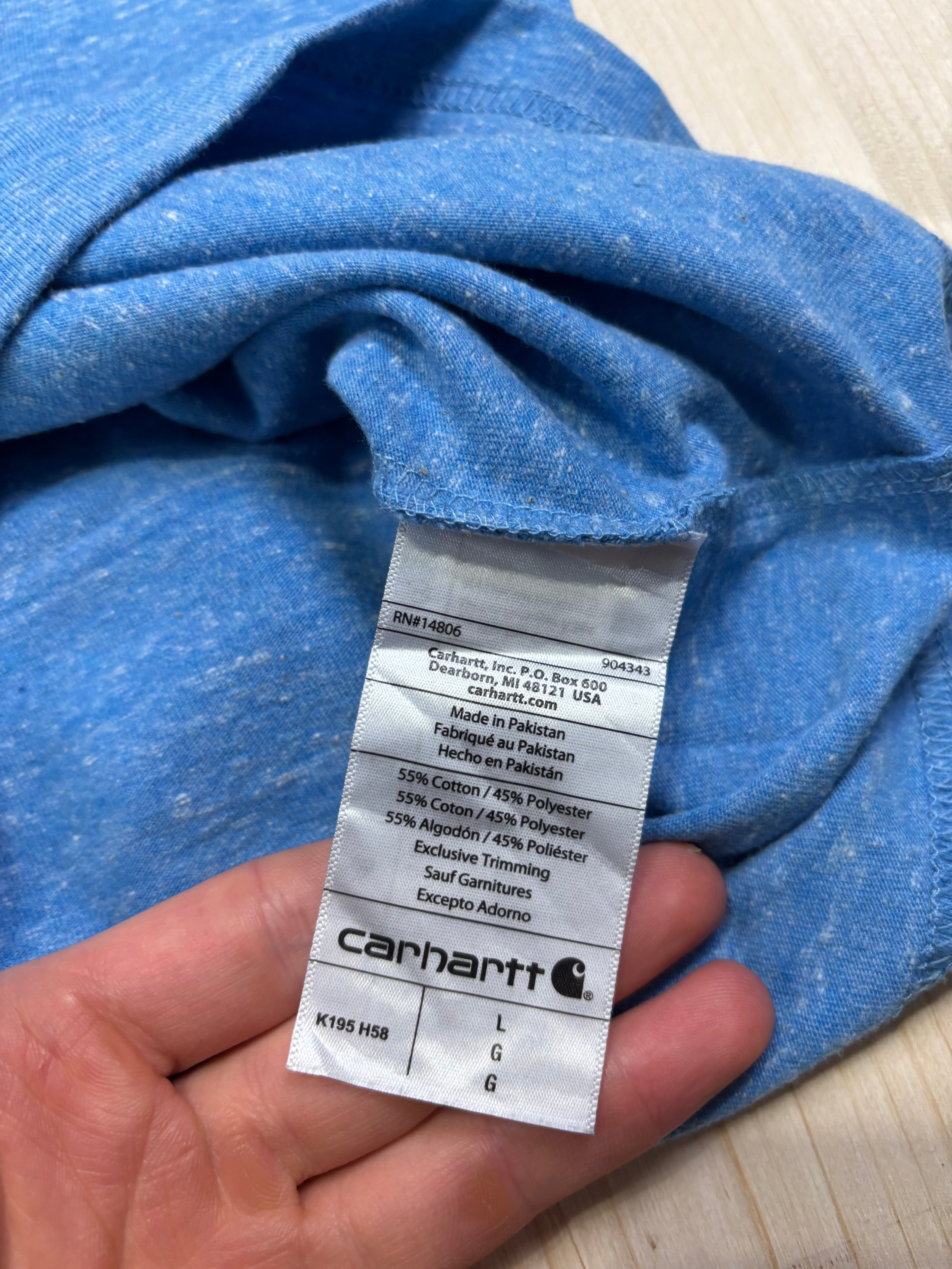 Carhartt Logo Print T-Shirt Blue Heather