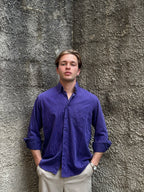 Cristiano Gironi Striped Button-Down Shirt Purple