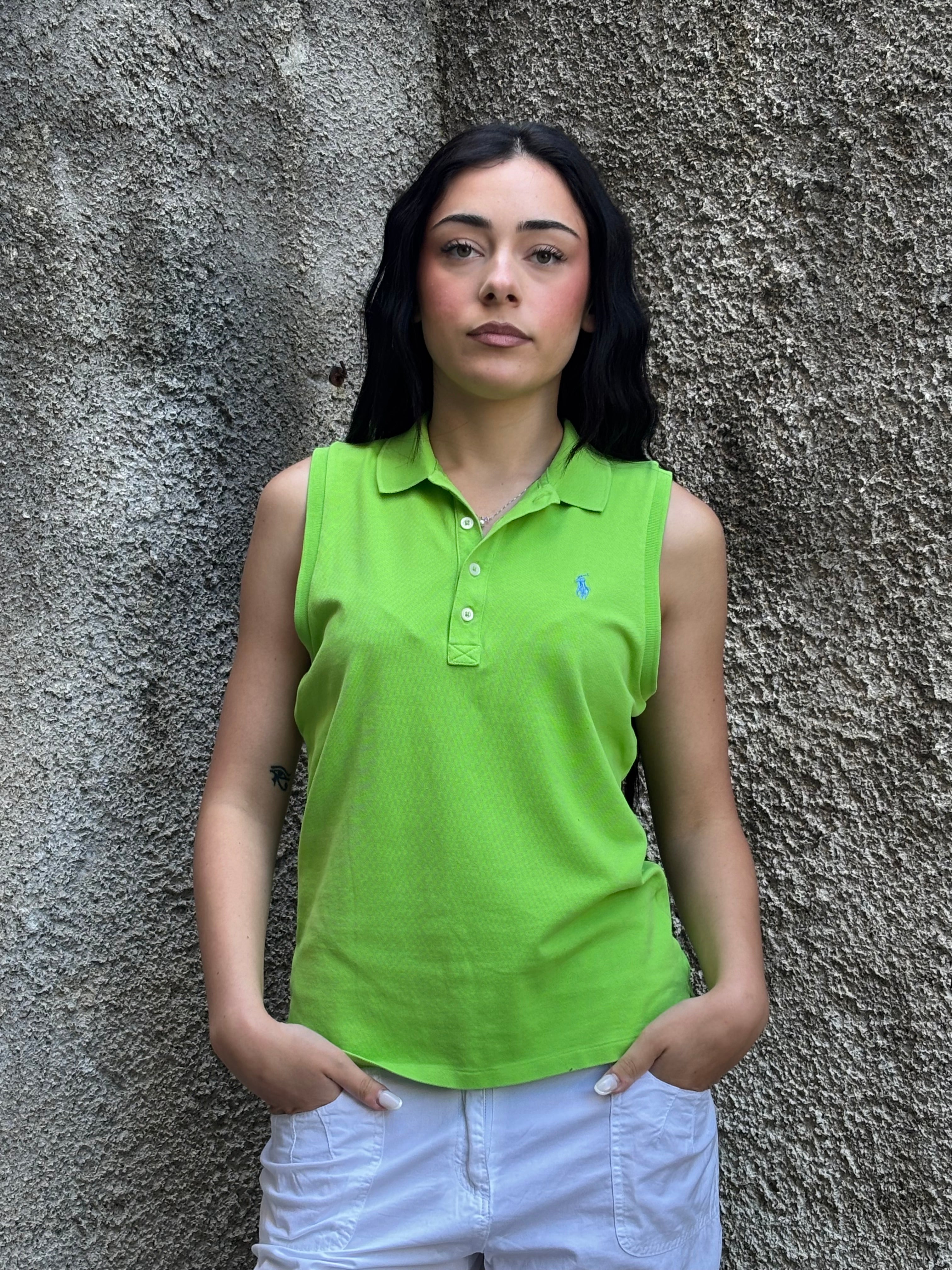 Polo Smanicata Ralph Lauren Verde Lime – Vintage