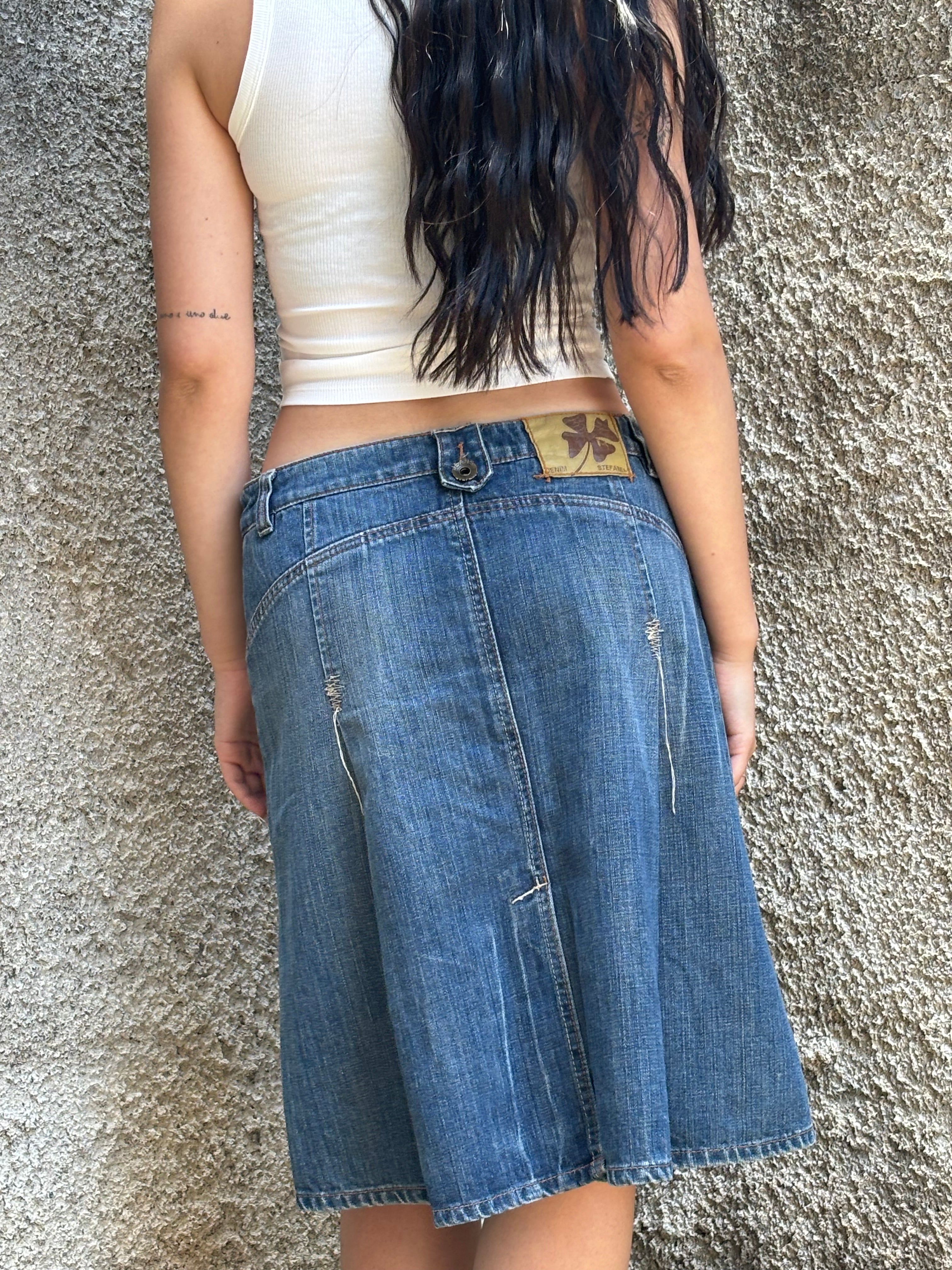 Gonna Loungette Denim Stefanel Vintage Donna