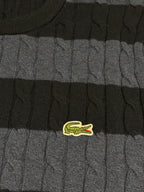 Vintage Lacoste Striped Cable Knit Sweater Crewneck - Navy & Blue
