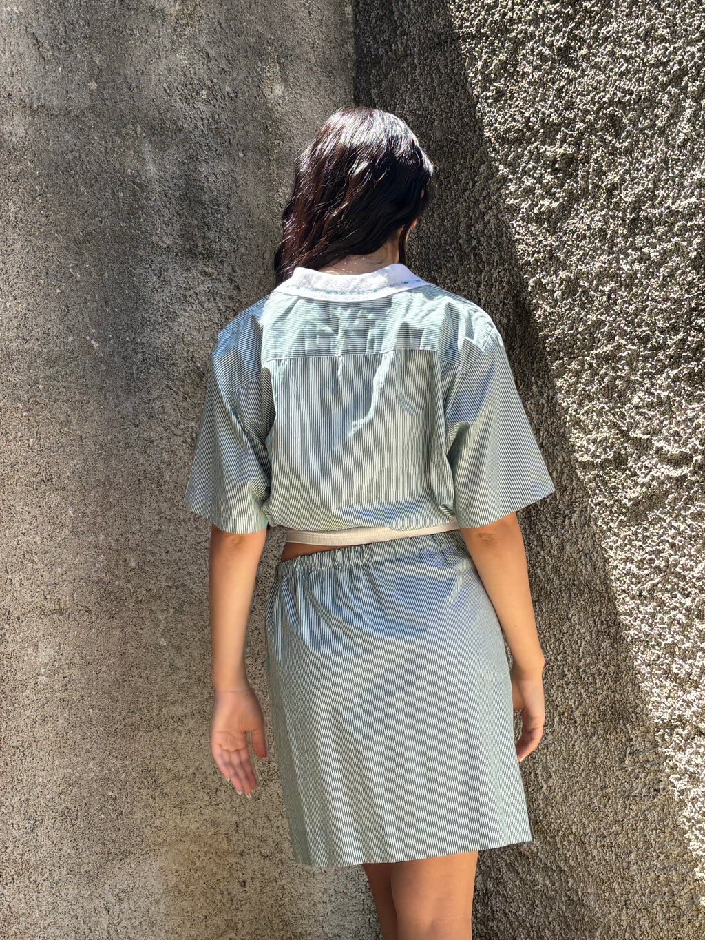 Completo Coordinato Burberrys Vintage a Righe Verdi Donna