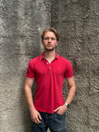 Polo GAS Uomo Rossa con Colletto a Righe – Regular Fit