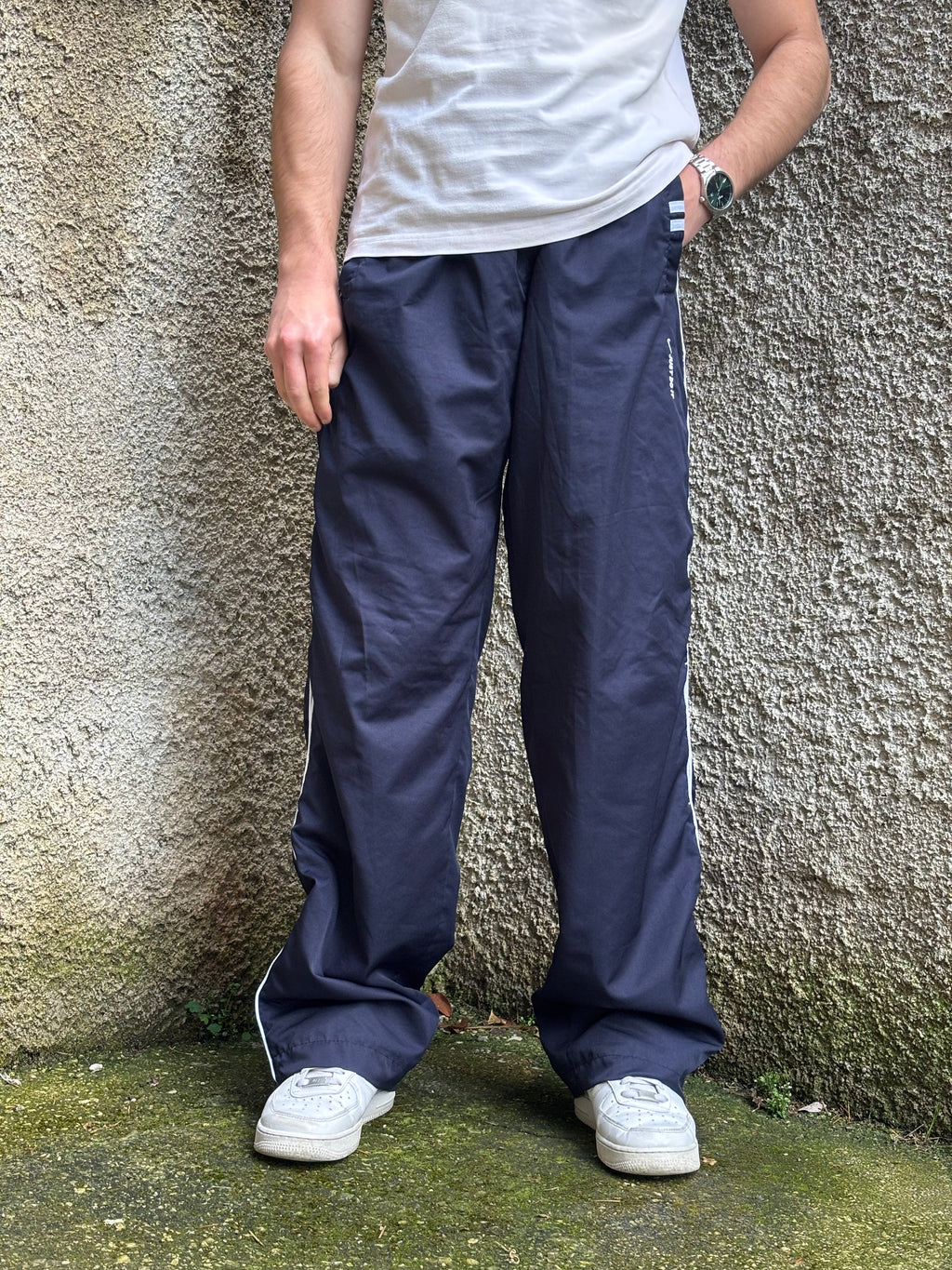 Nike Vintage Track Pants Blu Navy Loose Fit