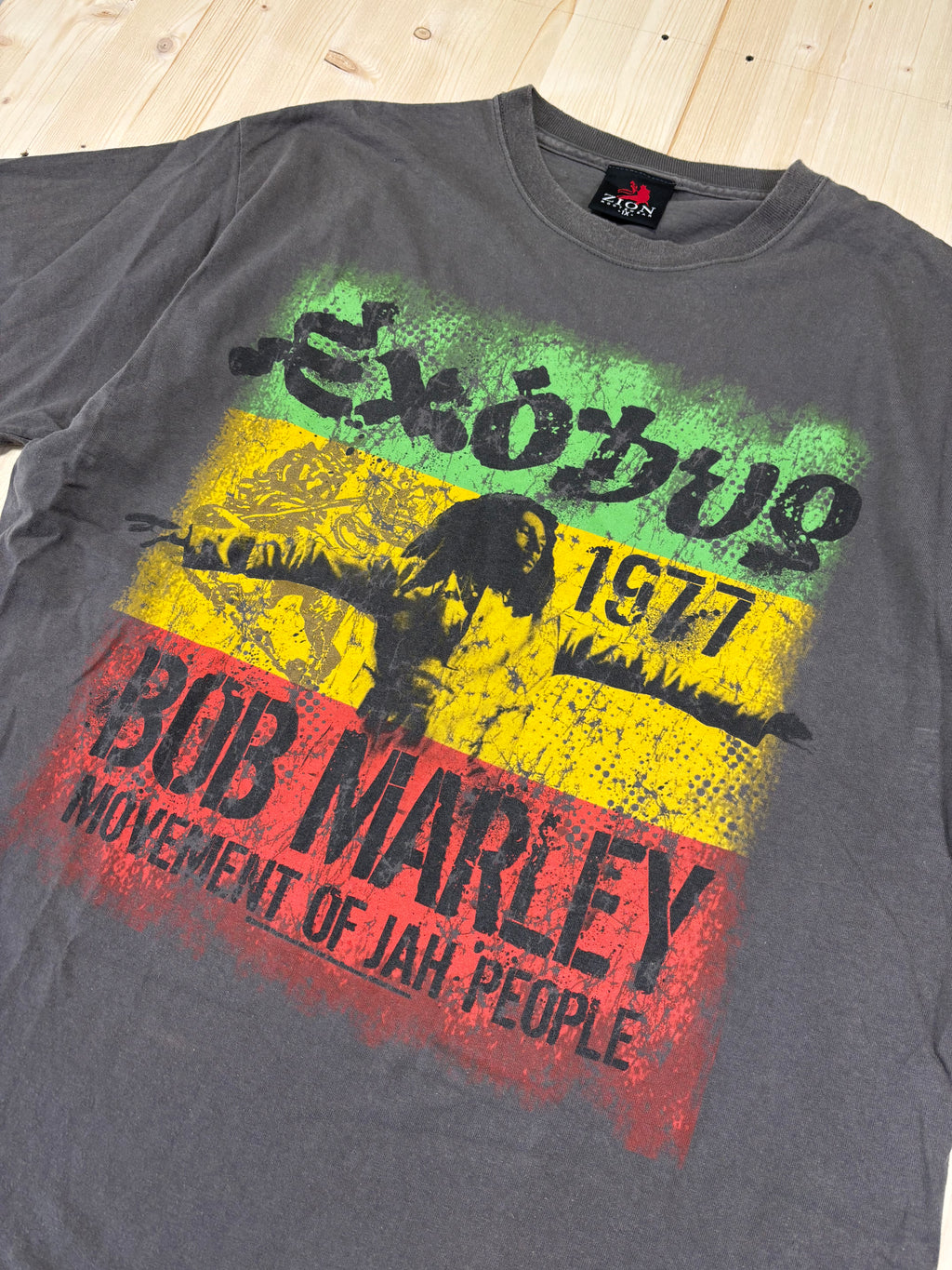 Bob Marley Exodus 1977 Graphic T-Shirt Charcoal Reggae Band Tee