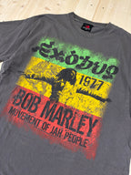 Bob Marley Exodus 1977 Graphic T-Shirt Charcoal Reggae Band Tee
