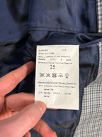 Vintage Schmitt & Lair Blazer Wool & Silk – Micro Check Blu & Bianco, Made in Germany