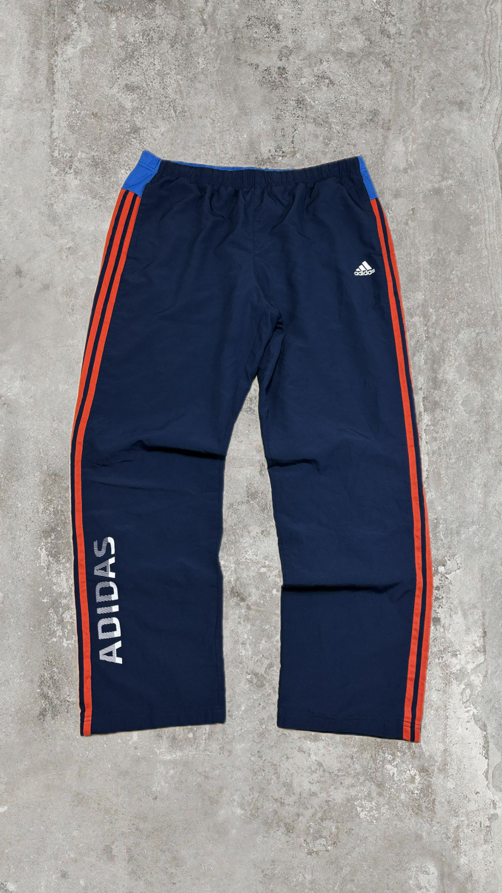 Adidas Vintage Track Pants Blu Navy Rosso Loose Fit