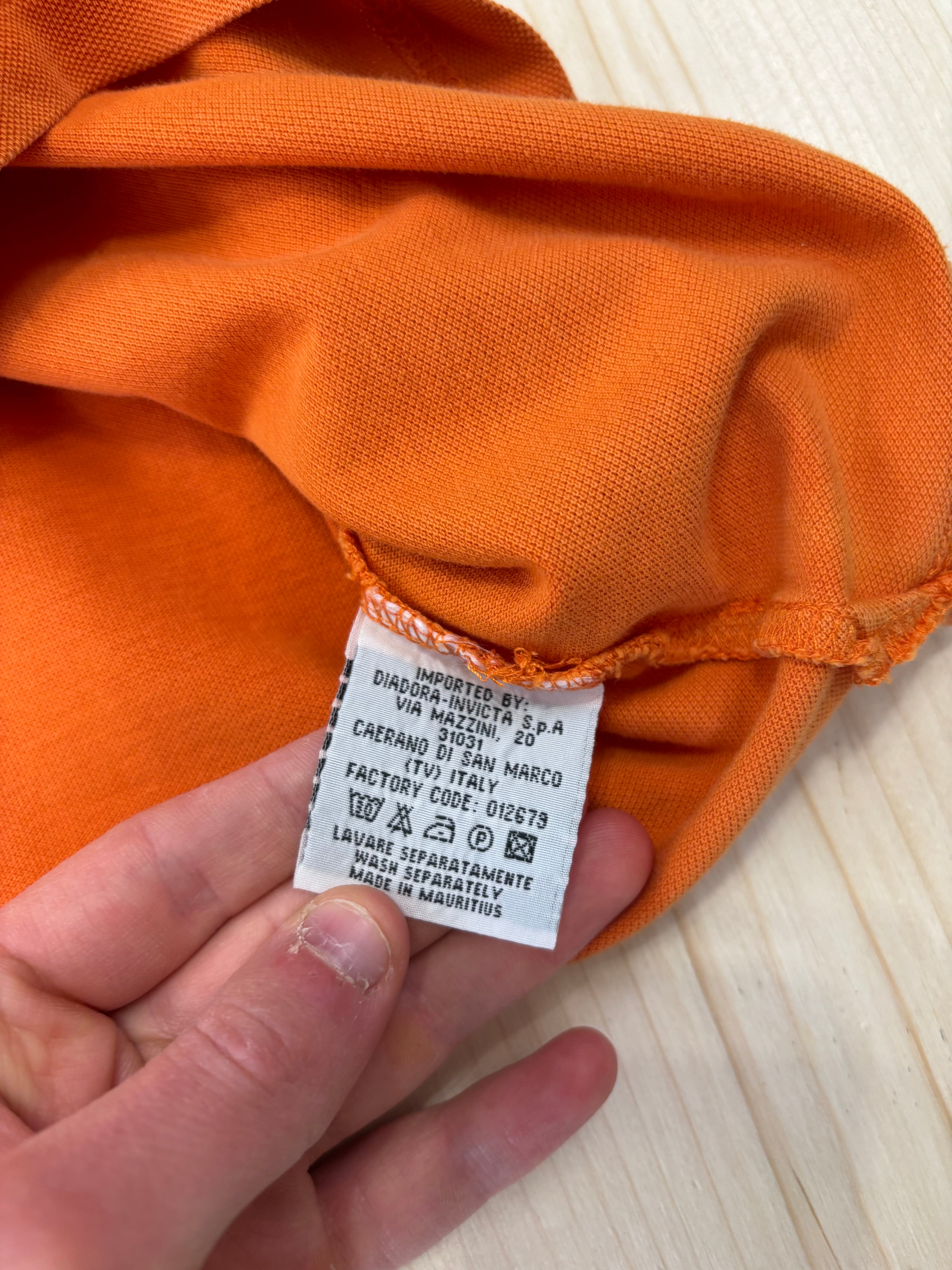 Polo Diadora Uomo Arancione Vintage Fit Regular