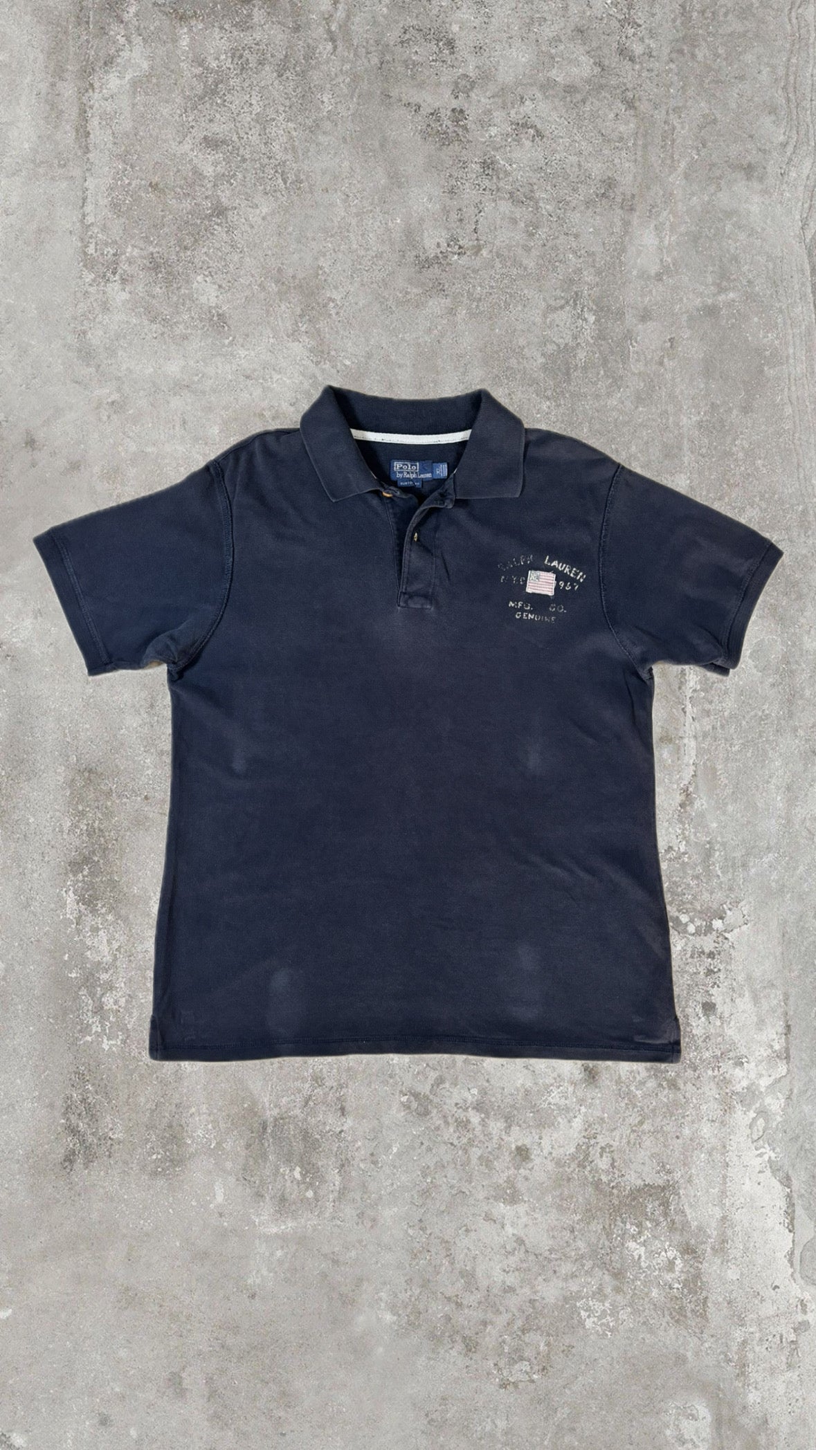 Polo Ralph Lauren Navy Flag Print Polo Shirt