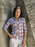 Camicia Donna Jennyfer a Quadri Rosa Y2K Vintage