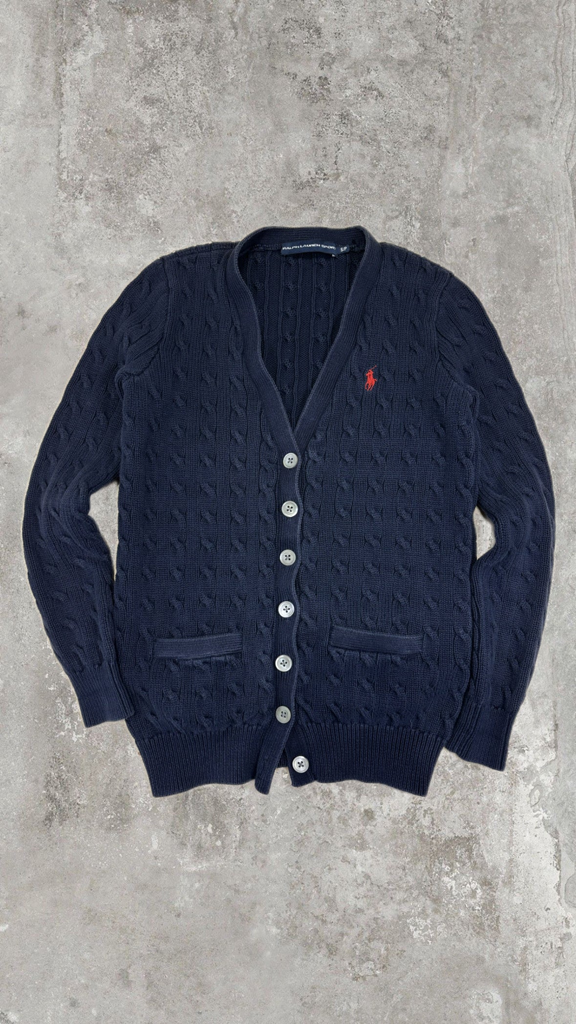 Ralph Lauren Cable Knit Cardigan - Blue Navy
