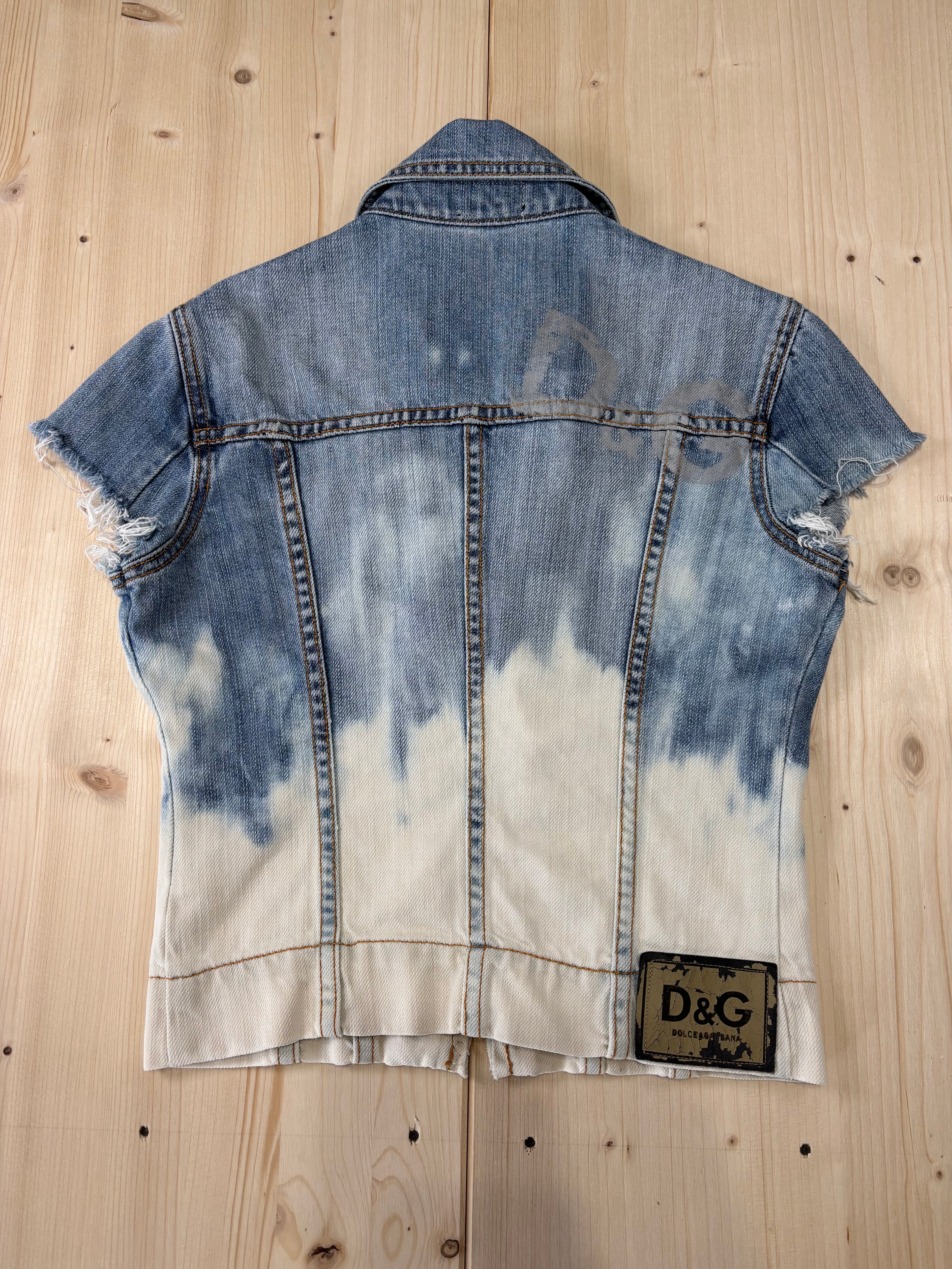 Gilet Donna D&G Denim Smanicato Tie-Dye Vintage