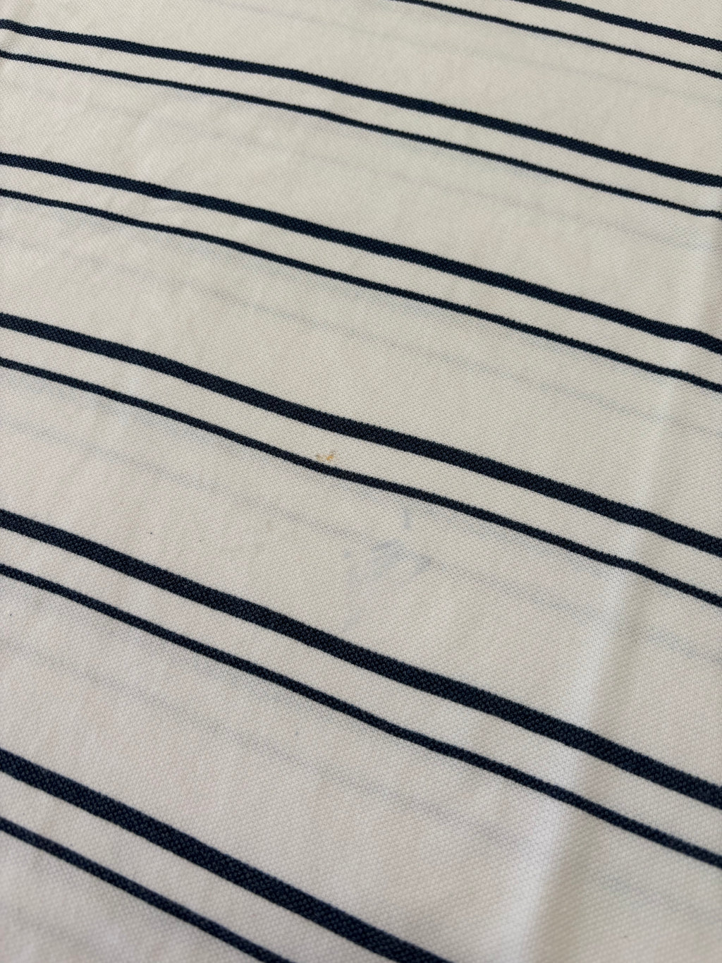 Polo Lacoste Uomo Bianca a Righe Blu con Logo Ricamato