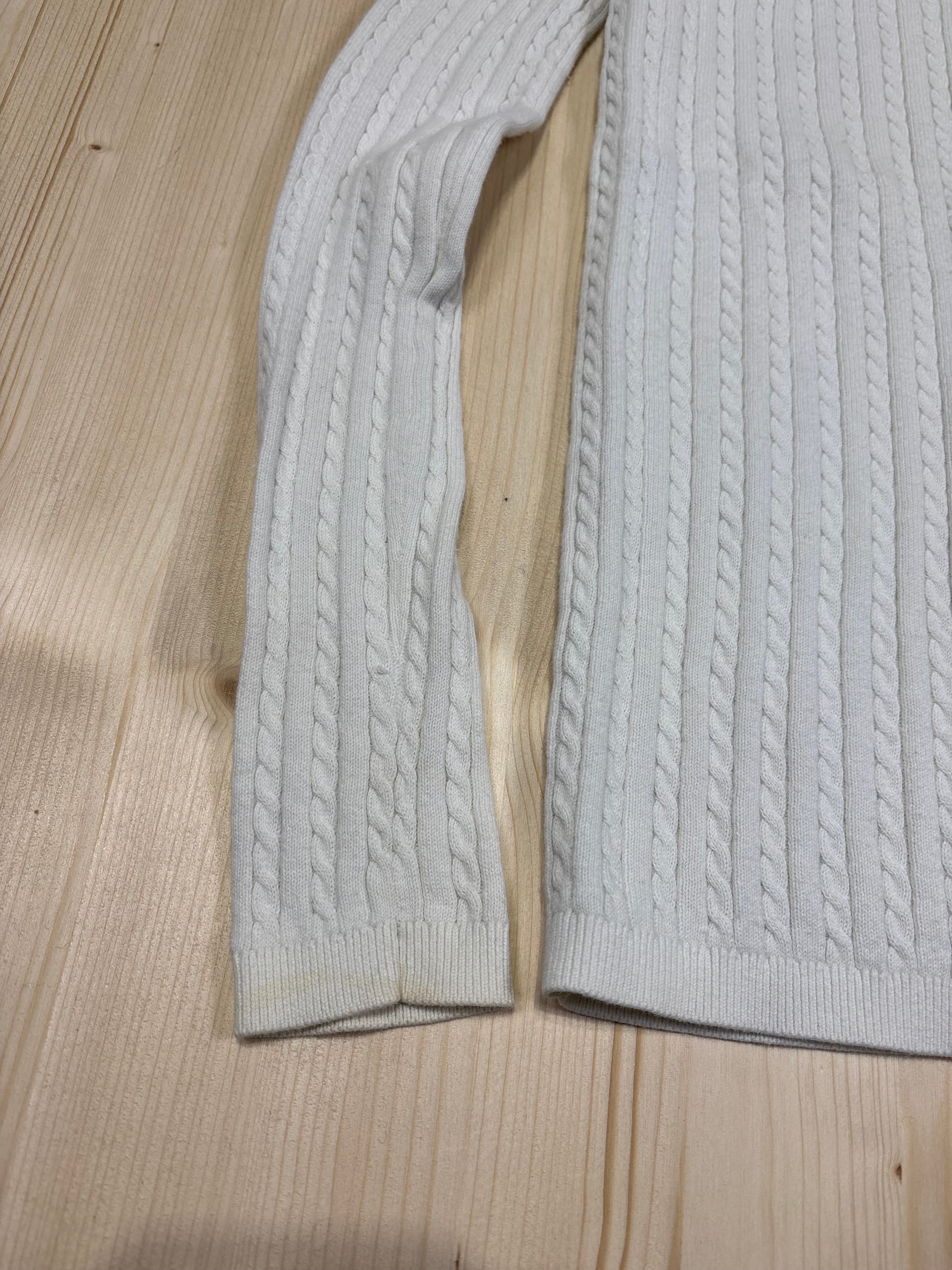 Vintage Tommy Hilfiger Cable Knit Crewneck Sweater – White