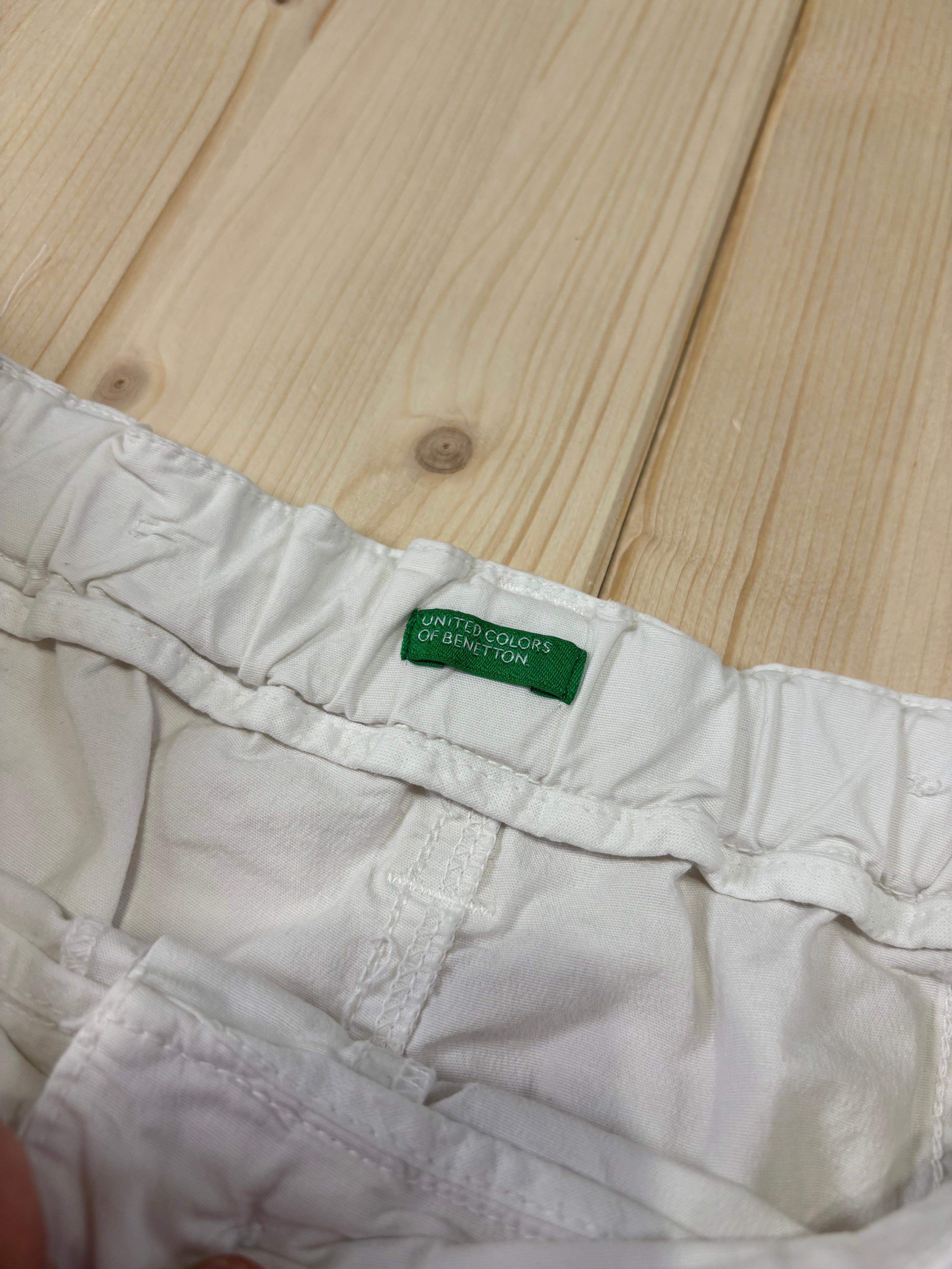 Pantalone Benetton Donna Bianco Utility Vintage